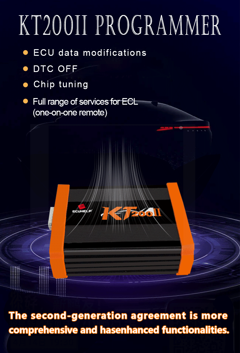 NEW KT200II ECU Programmer ChipTuningKit KT200II ECU/TCU programmer Support OBD/BENCH/BOOT/JTAG/BDM Multiple Protocols