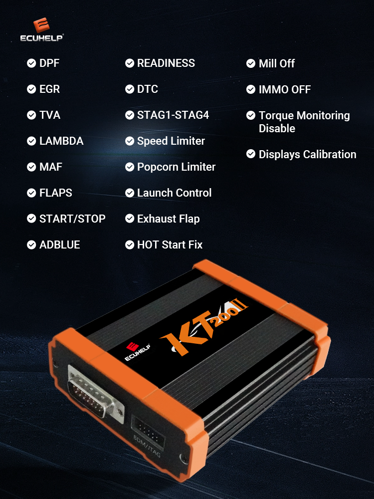 NEW KT200II ECU Programmer ChipTuningKit KT200II ECU/TCU programmer Support OBD/BENCH/BOOT/JTAG/BDM Multiple Protocols